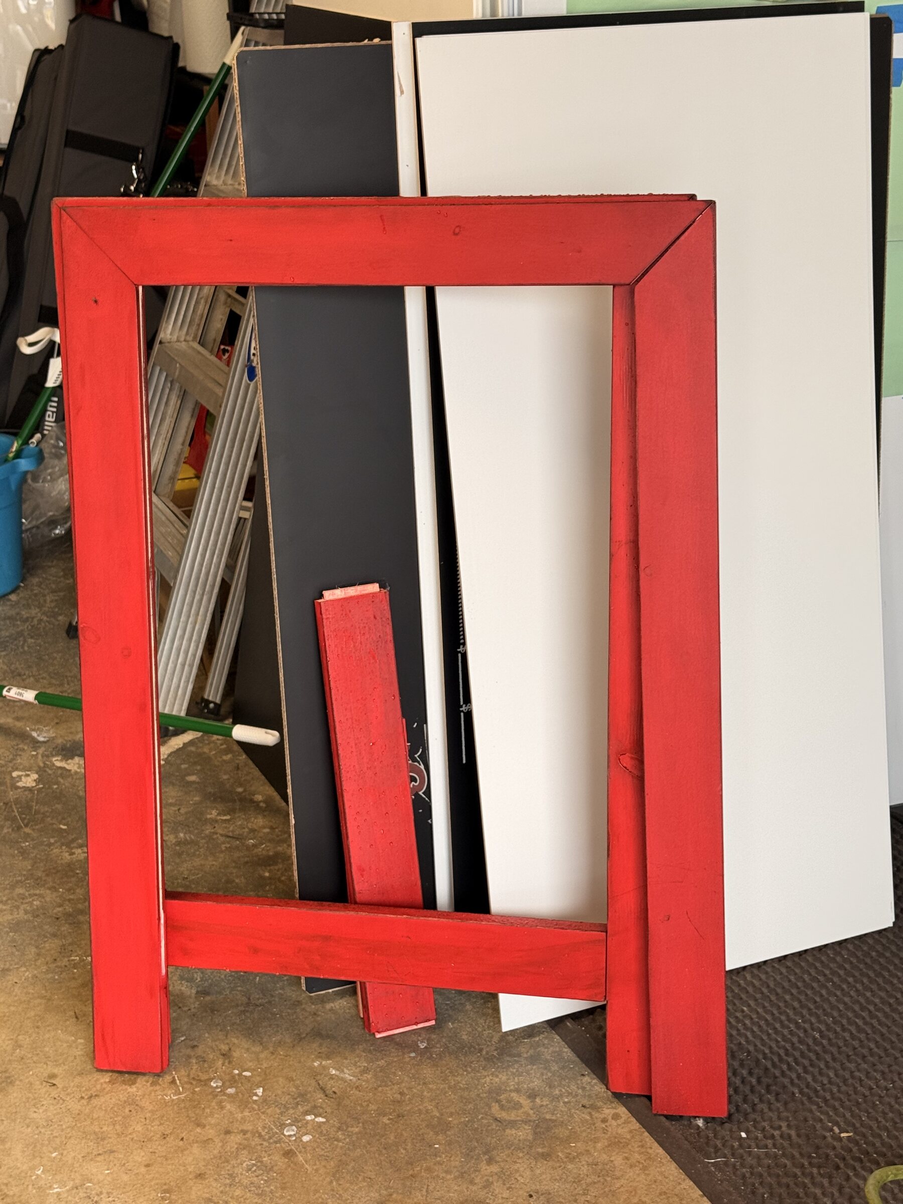 Blank A-frame sign before printing