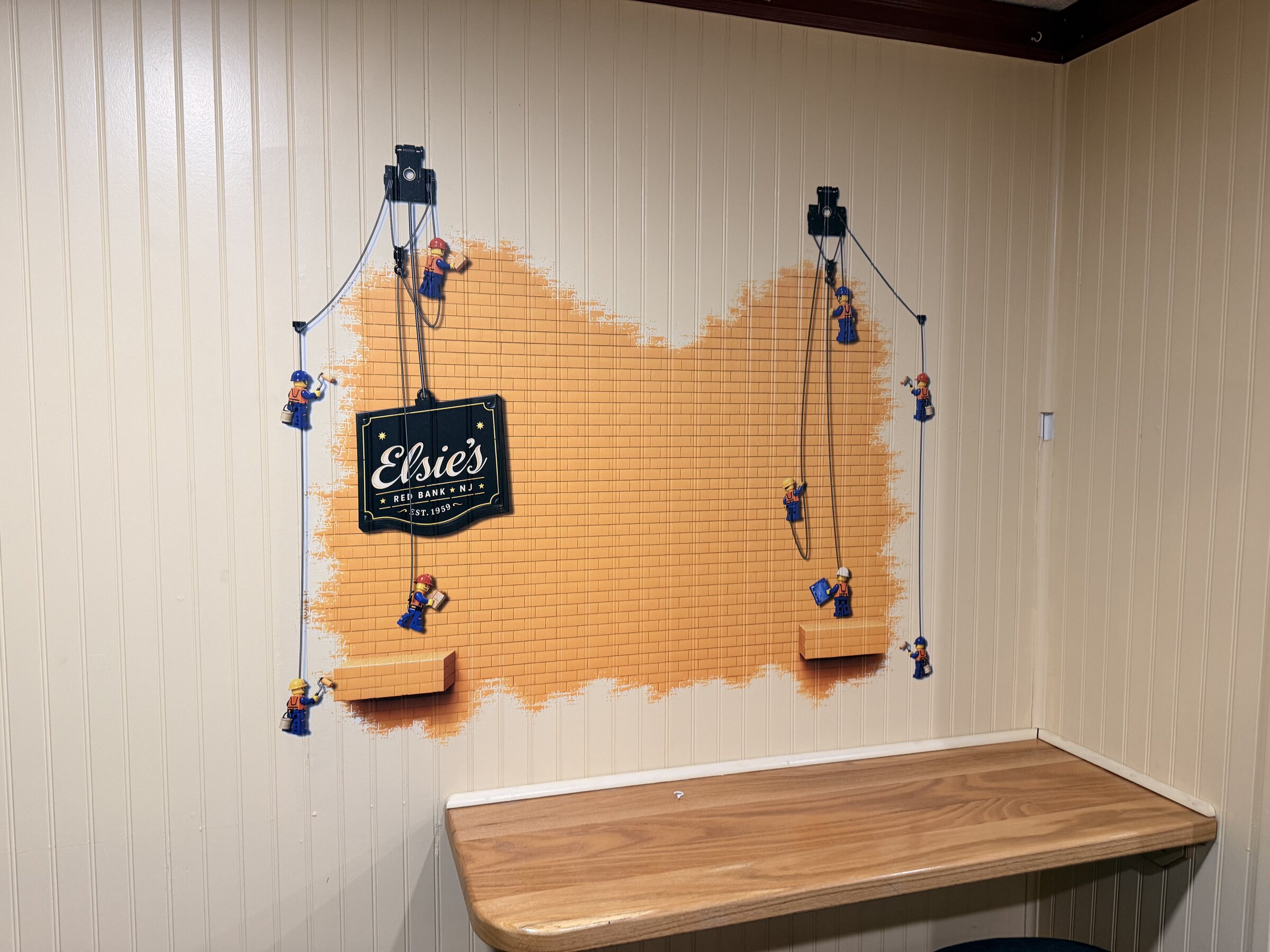 Expansive Lego construction wall graphic