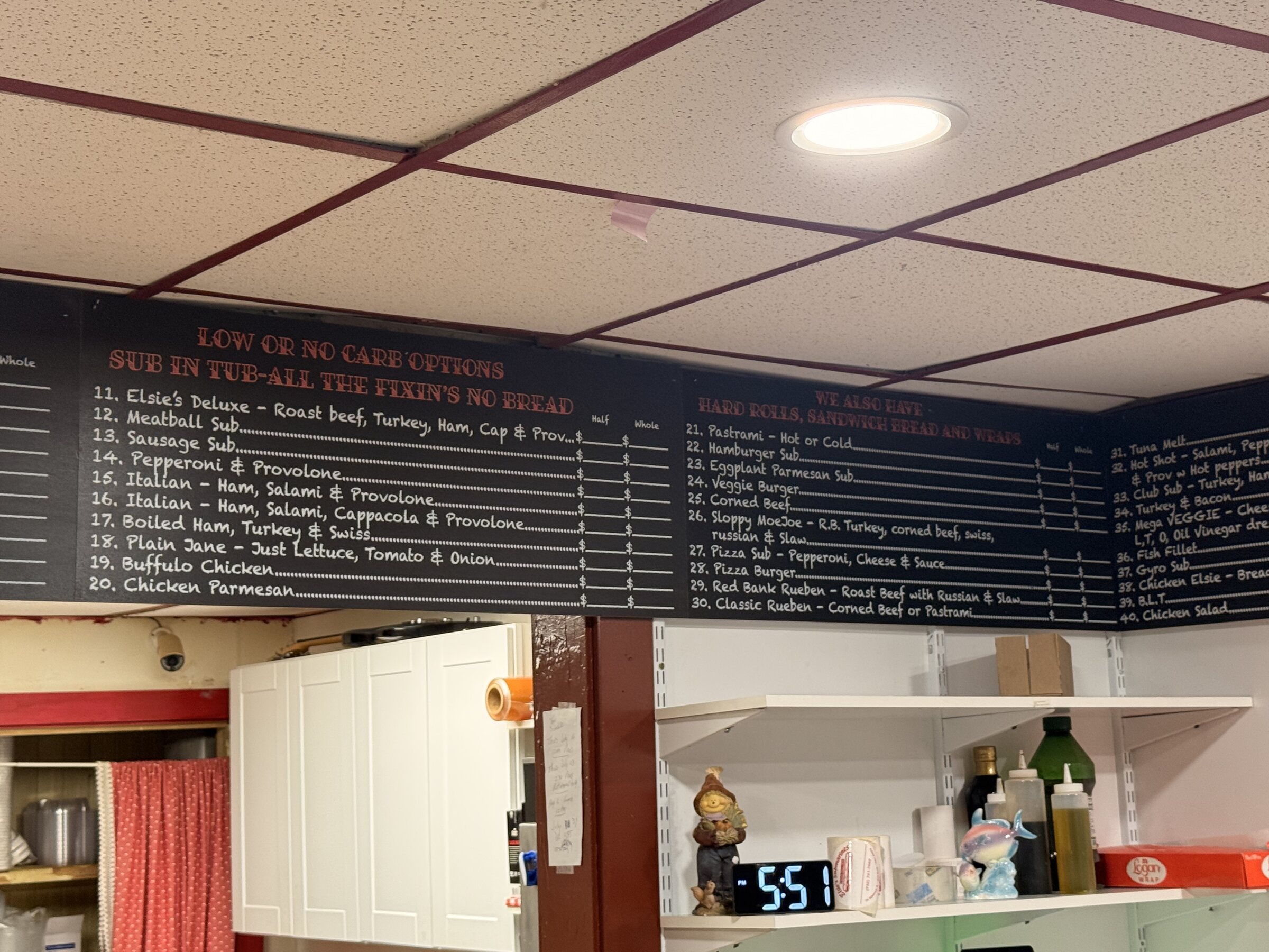 Menu boards left room context